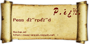 Pess Árpád névjegykártya